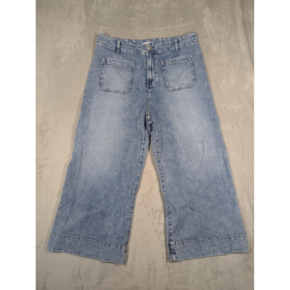 Lauren Conrad Jeans Womens 16W Blue Light Wash High Rise Wide Leg Crop Denim
